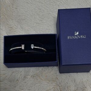 Swarovski Silver and Crystal Open Cuff Bracelet
